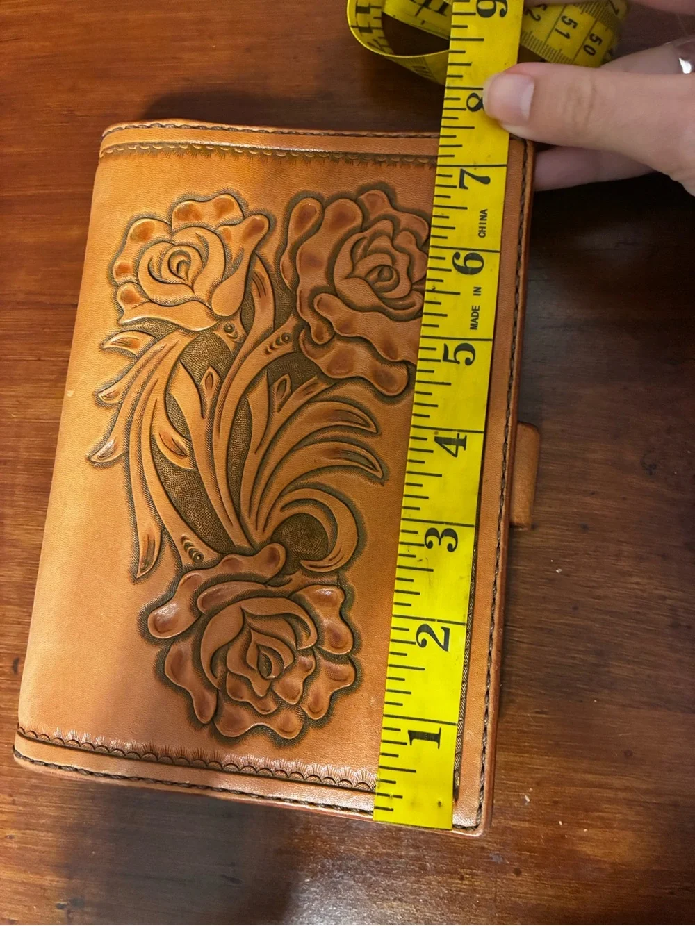 Tooled Leather Floral 6 Ring Binder